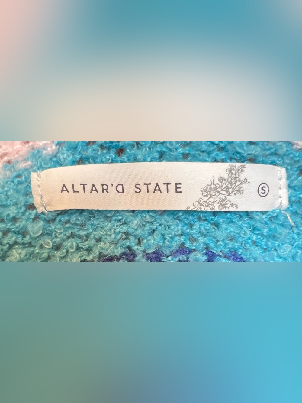 Altard State Size Small Oversized Crop Sweater Tassle Rainbow Fall Layering Boho - Picture 7 of 9